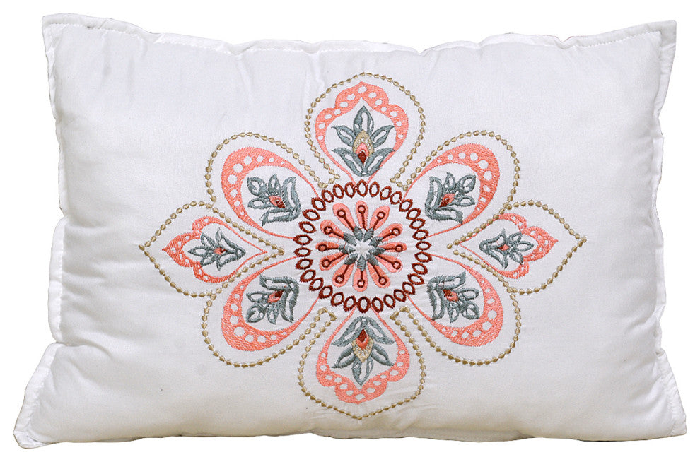 Bennington Damask 5 Piece Quilted Set, Coral, Queen (90"x90")