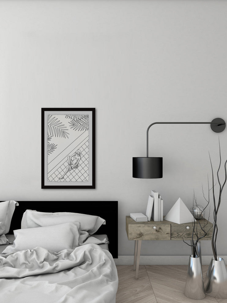 "Palms and Calm" Framed Painting Print, 12"x18"