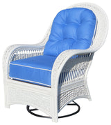 Regatta Swivel Rocker in White, Beach-Lily Fabric