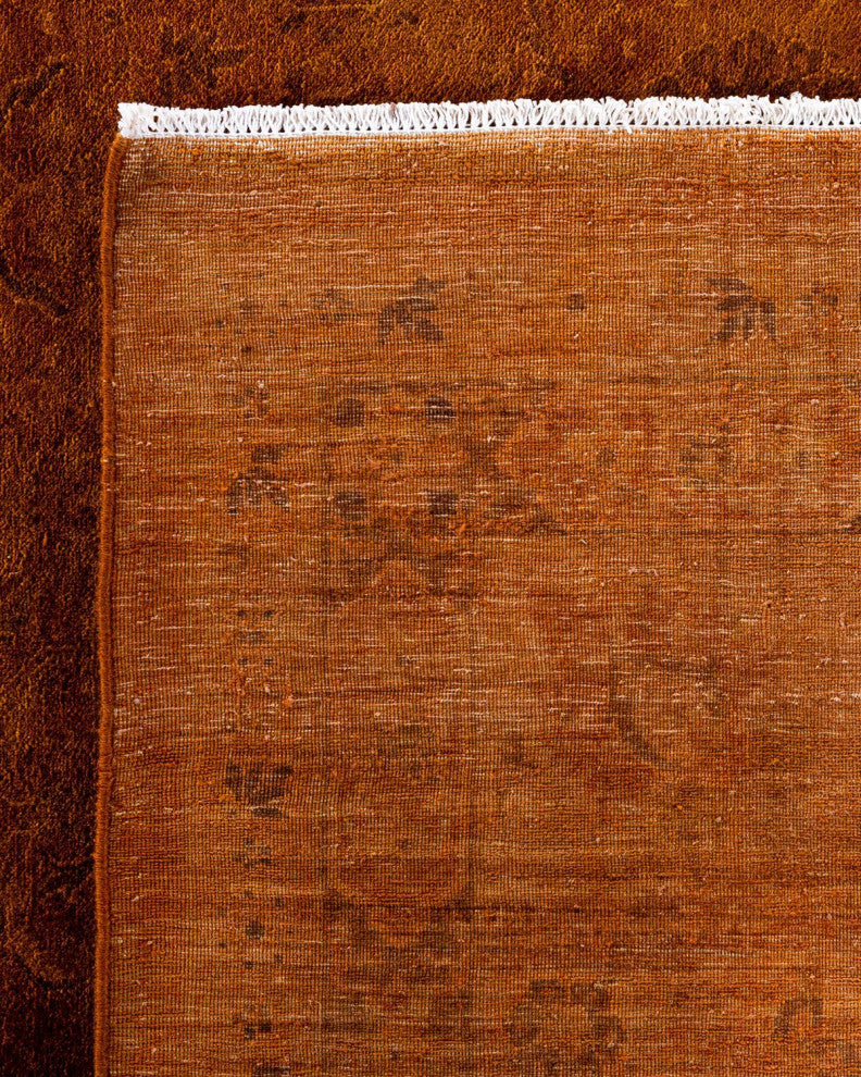 Overdyed, One-of-a-Kind Hand-Knotted Area Rug Brown, 9'3"x11'10"
