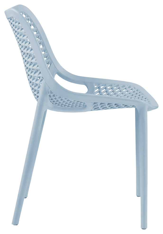Mykonos Outdoor Patio Dining Chair (Set of 4), Sky Blue, Armless