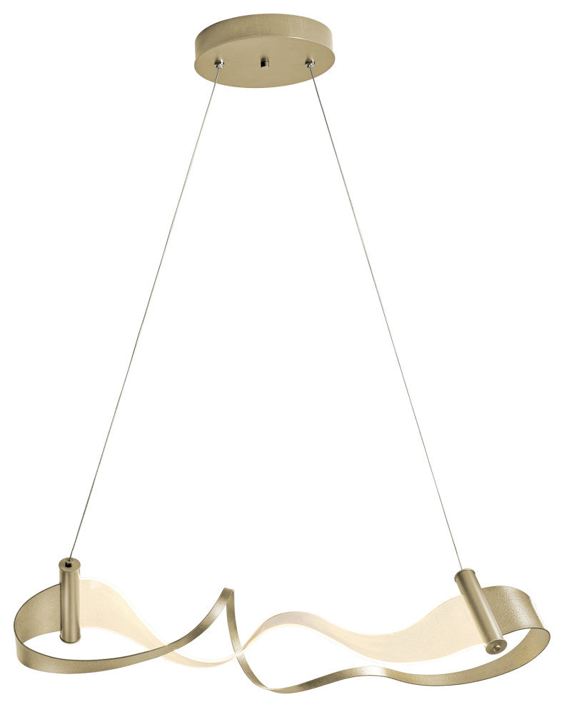 Zephyr LED Pendant - Soft Gold Finish - Standard Overall Height