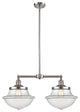 Large Oxford 2-Light Chandelier, Brushed Satin Nickel, Clear