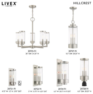 Livex Lighting Hillcrest 2 Light Brushed Nickel Outdoor Wall Lantern