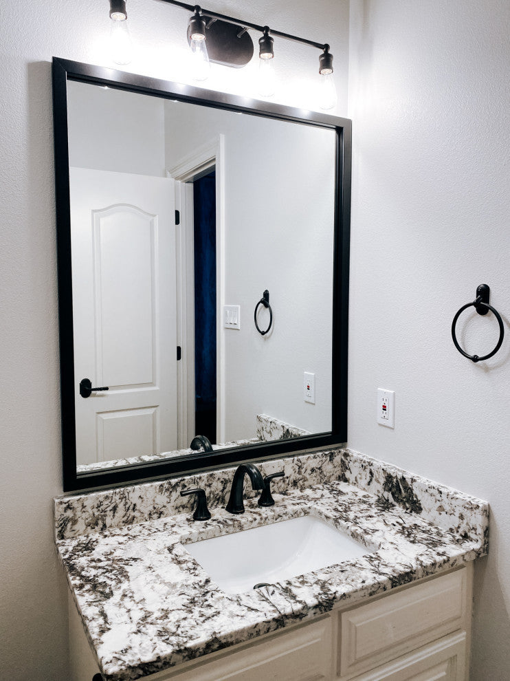 Ellis Framed Wall Mirror, Black, 36"x54"