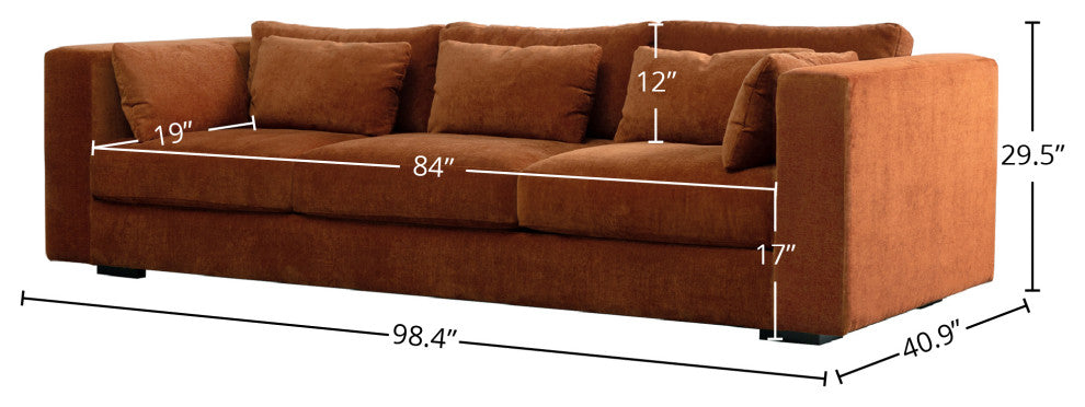 Las Vegas Clive Sofa, Texture Velvet Terracotta