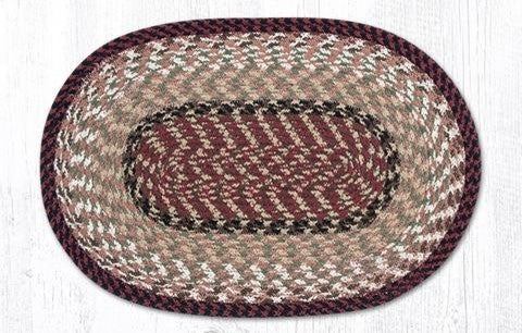 Burgundy/Mustard Oval Placemat, 13"x19"