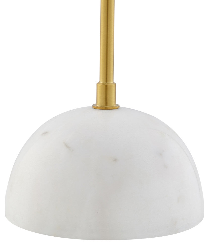Inspired Home Harlynn Table Lamp, Marble Stone Base, Black