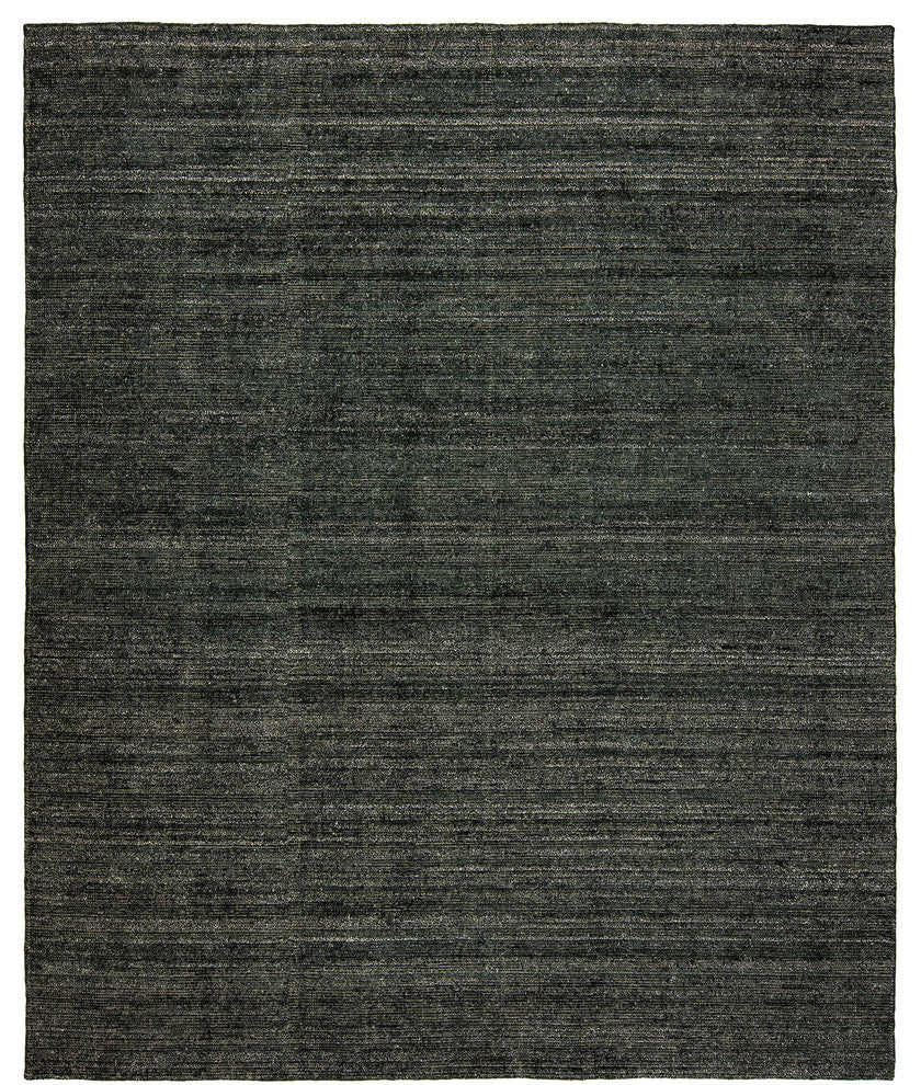 TERRA Graphite Hand Made Wool and Silkette Area Rug, 2'6" X 10'