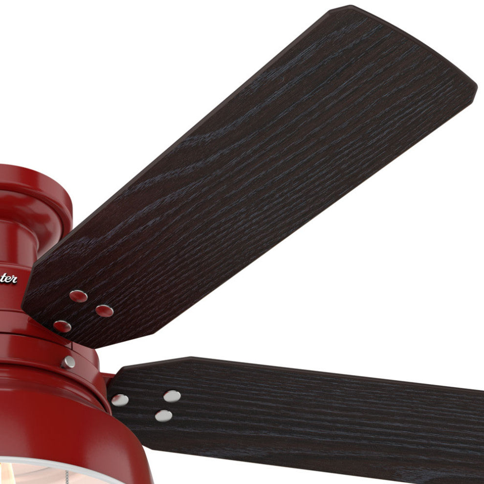 Hunter Fan Company  52" Mill Valley Ceiling Fan With Light, Barn Red