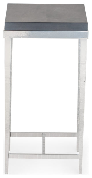 Wick Side Table, Sterling Finish, Maple Grey Accents