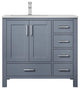 Jacques Modern Dark Grey 36" Single Vanity With Quartz Top