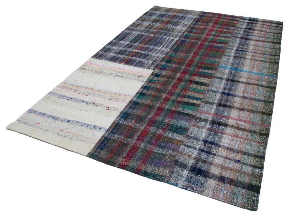 Rug N Carpet - Handmade Anatolian 6' 7'' x 9' 10'' Vintage Patchwork Kilim Rug