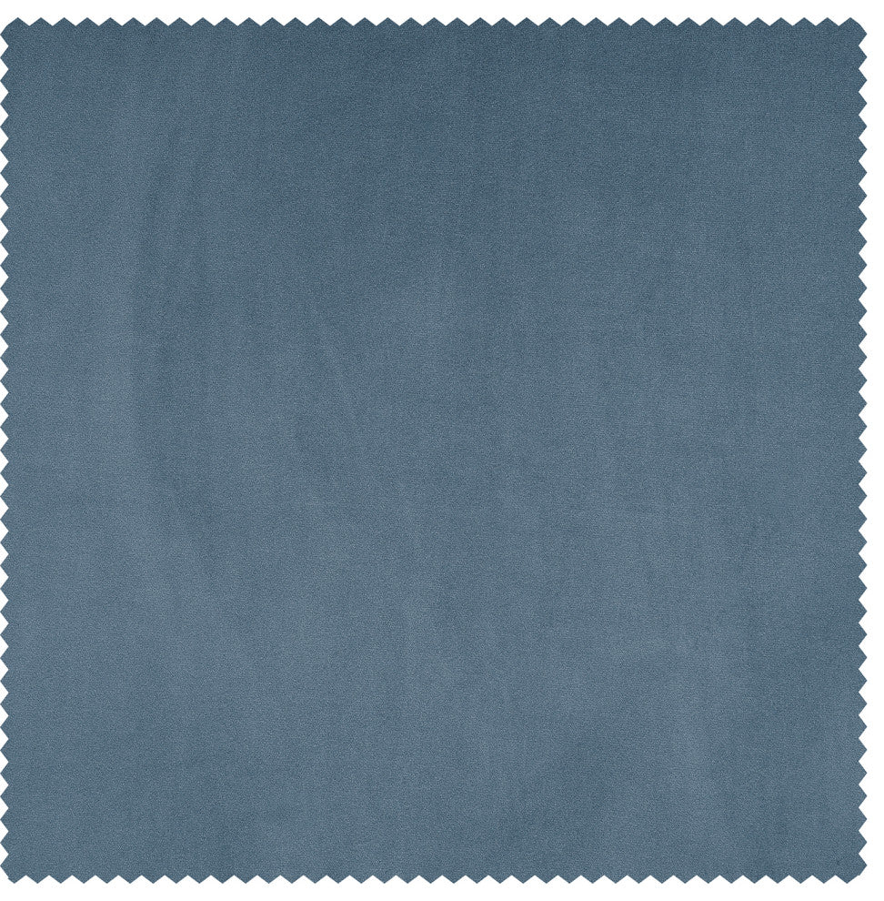 Heritage Plush Velvet Curtain Single Panel, Denmark Blue, 50"x96"