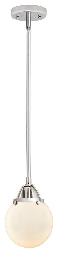 Beacon Mini Pendant, Polished Chrome, Matte White, Matte White