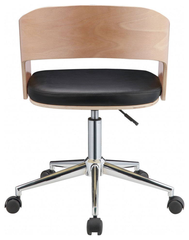 HomeRoots Mod Rolling Black Faux Leather Office Desk Chair