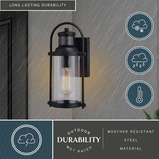 Winfield 5.75-in. 1 Light Black Motion Sensor Dusk to Dawn Outdoor Wall Lantern