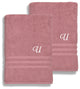 Denzi Bath Sheets With Monogrammed Letter, Set of 2, U