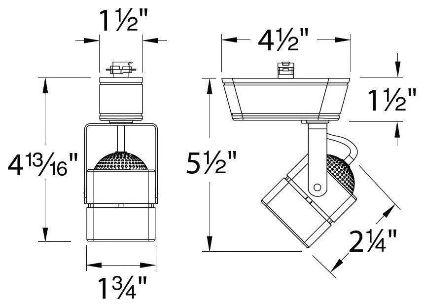 WAC Lighting Low Voltage Track Fixture, 75W, White, L Track