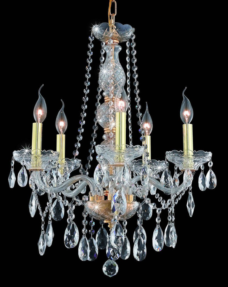 Elegant Lighting 7955D21/RC Verona 5 Light 21"W Crystal - Gold