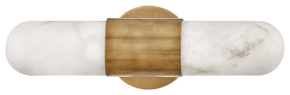 Hinkley Ibiza 16" Md LED Bath Vanity Light, Heritage Brass + Faux Alabaster