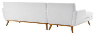 Engage Left-Facing Upholstered Fabric Sectional Sofa - White