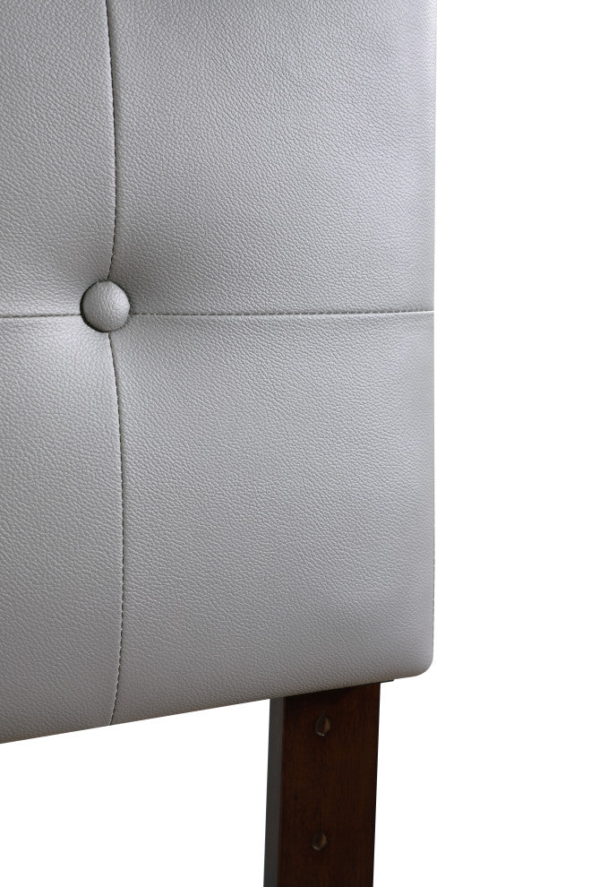 Novo 2 Faux Leather Adjustable Headboard, Light Gray, Twin