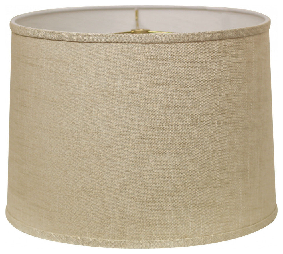 16" Light Wheat Throwback Drum Linen Lampshade