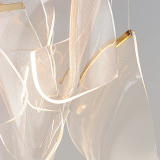 ET2 E24880-133 Rinkle 36"W LED Multi Light Abstract Pendant - French Gold