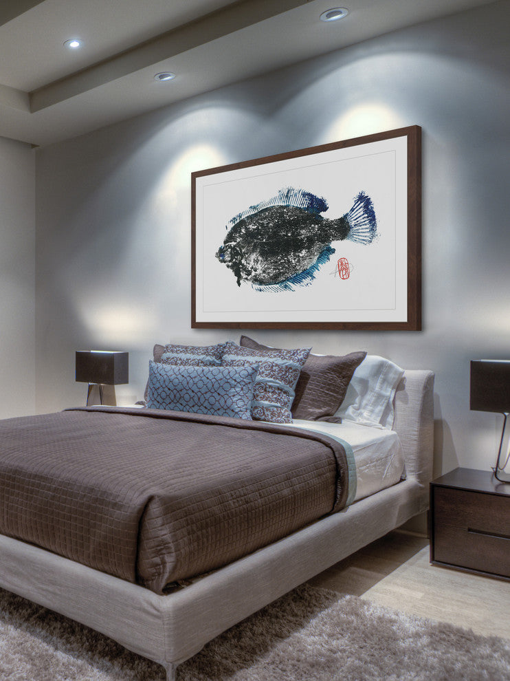 "Summer Flounder" Framed Painting Print, 30"x20"
