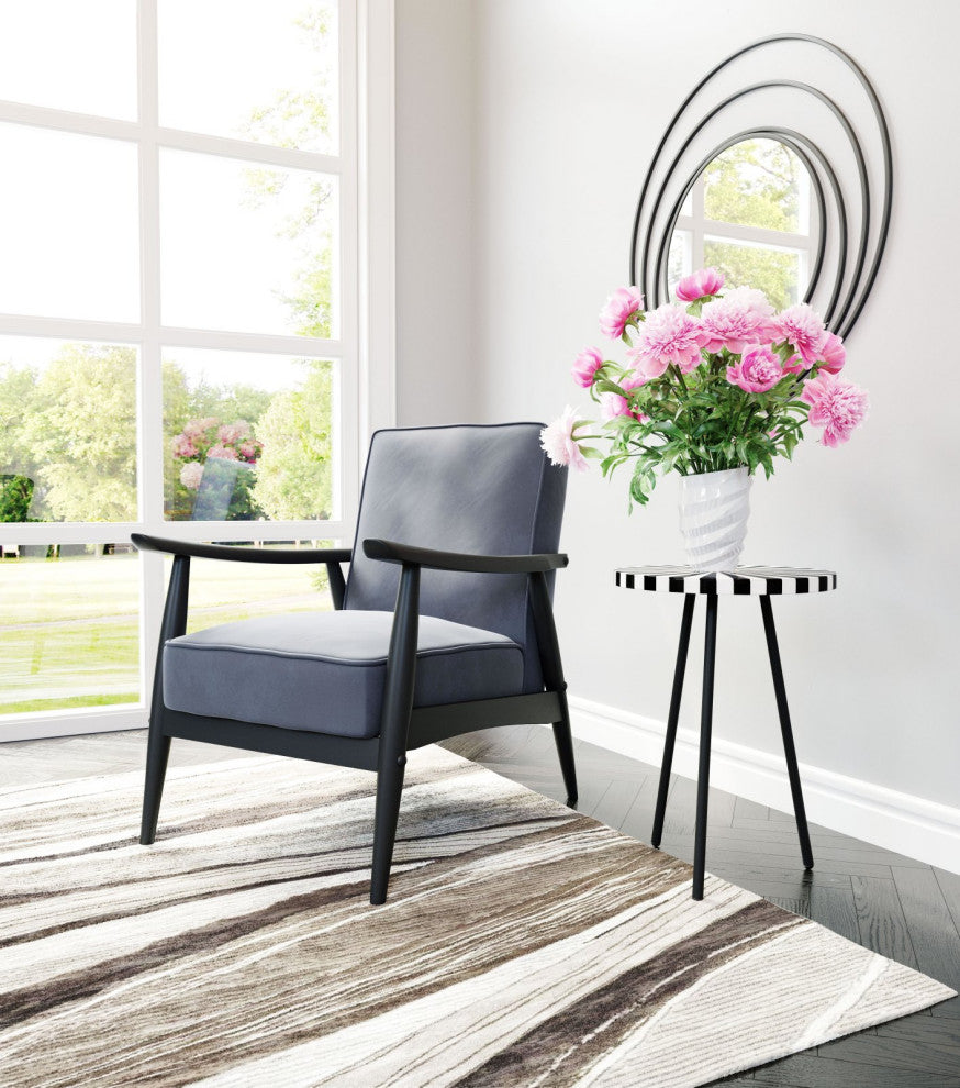 Armchair Accent Chair, Fabric, Wood, Gray, Black, Lounge Lobby Hospitality