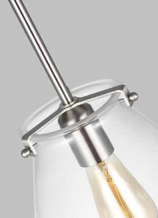 Kate One Light Cone Pendant, Brushed Nickel