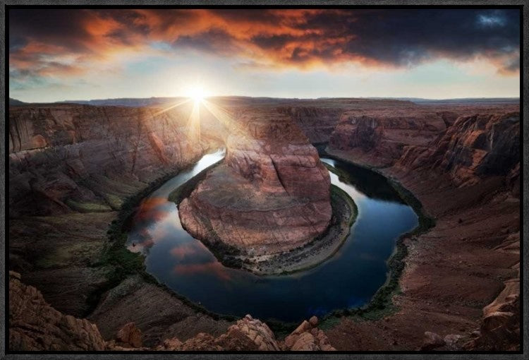 "Horseshoe Bend" Framed Canvas Giclee by Juan Pablo De, 23x16"
