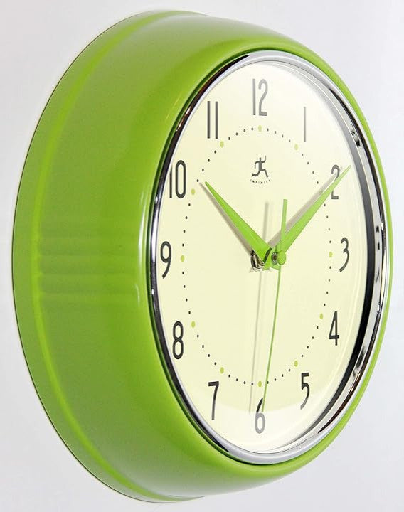 Retro 9" Silent Sweep Non-Ticking Mid Century Modern Kitchen