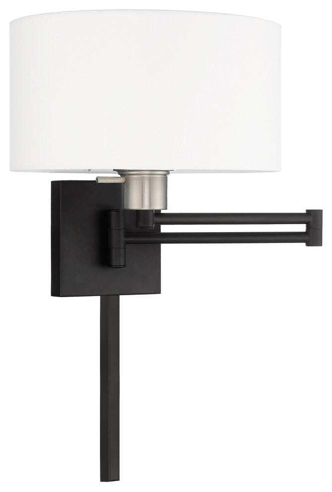 Livex Lighting Black 1-Light Swing Arm Wall Lamp