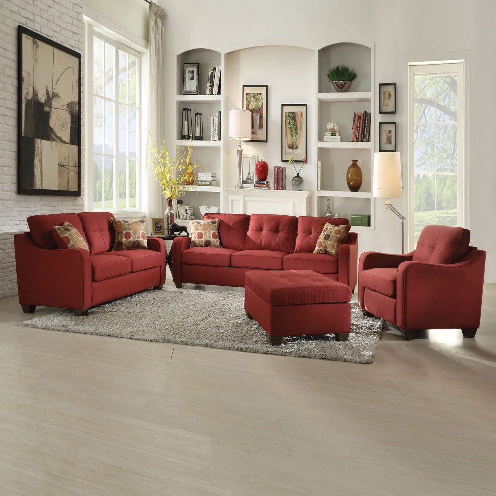 Cleavon II Linen Chair, Red