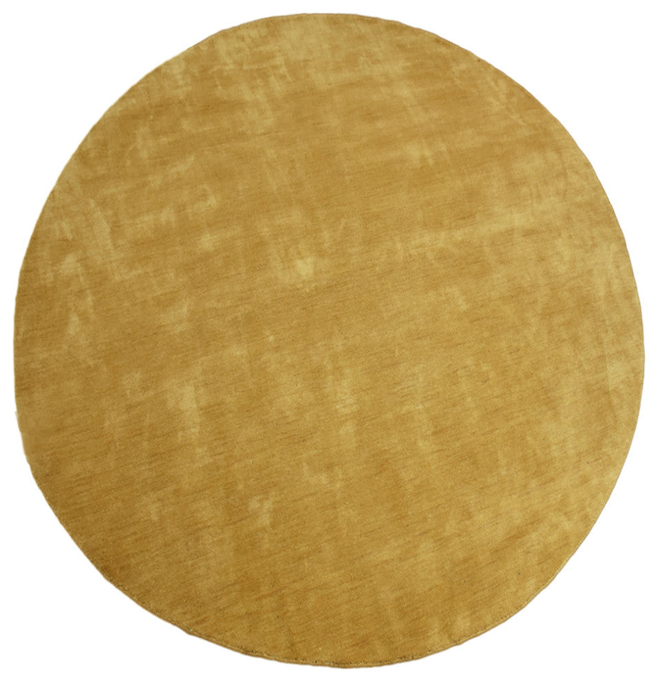 HAND KNOTTED LOOM WOOL ECO-FRIENDLY AREA RUGS-Rectangle,Gold,Solid