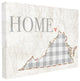 Virginia Gray Gingham & Floral Heart & Home XXL Canvas Wall Art, 30"x40"
