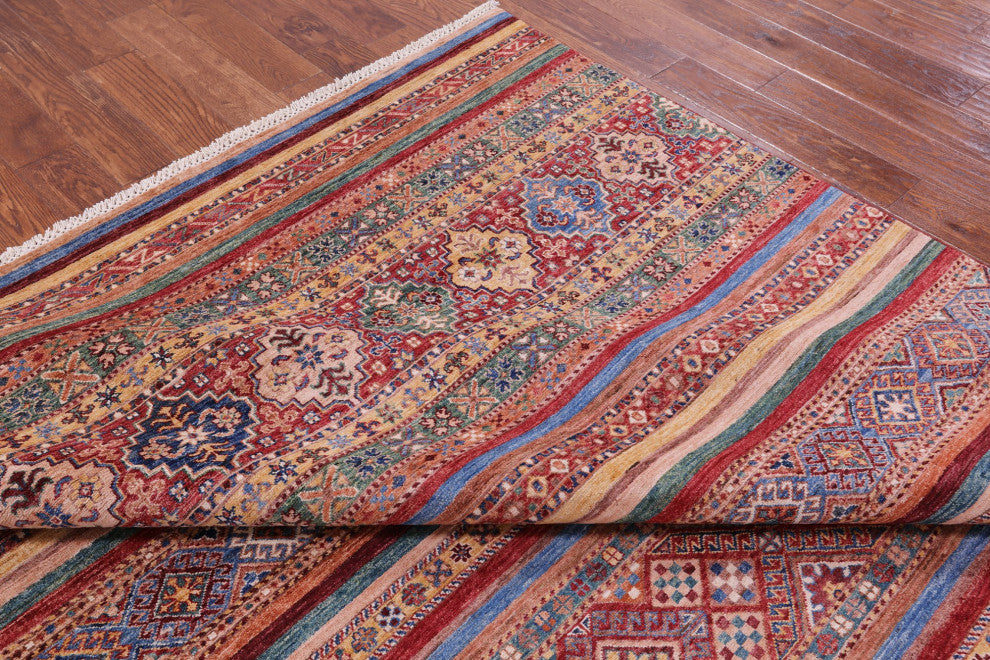 Khorjin Super Kazak Handmade Wool Rug 8' 2" X 11' 6" Q10113