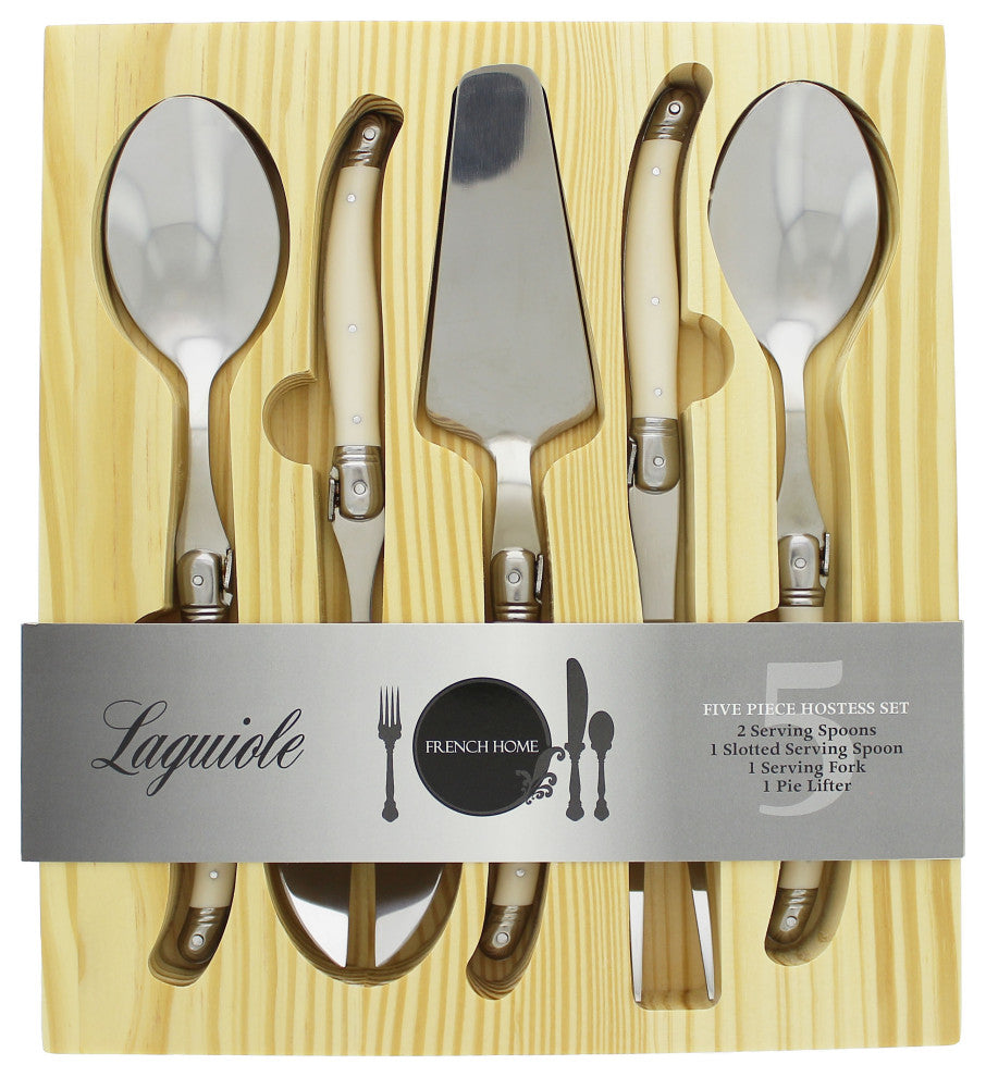5-Piece Laguiole Hostess Set, Faux Ivory by French Home