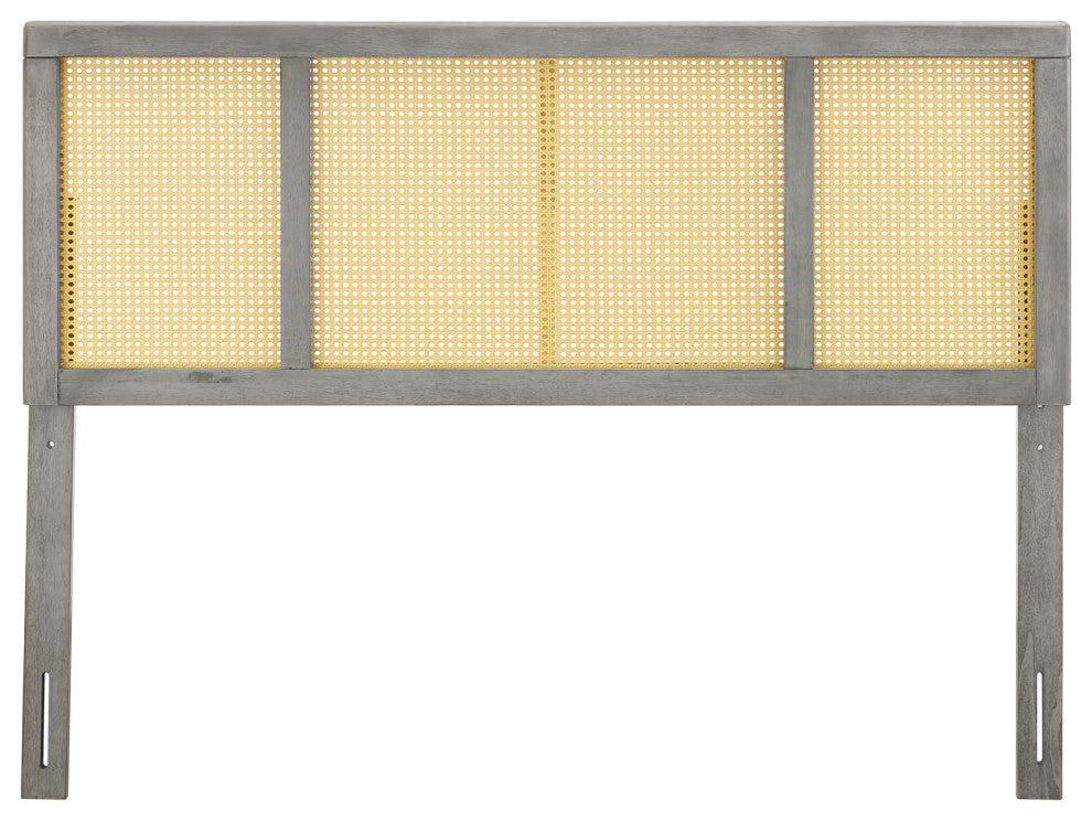 Headboard, King Size, Wood, Gray, Modern Mid-Century, Bedroom Master Suite