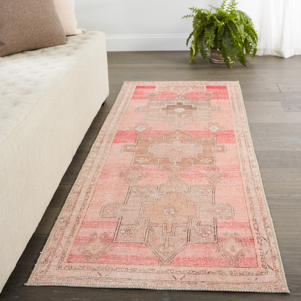 Vibe by Jaipur Living Faron Medallion Pink/Tan Rug, 2'6"x10'