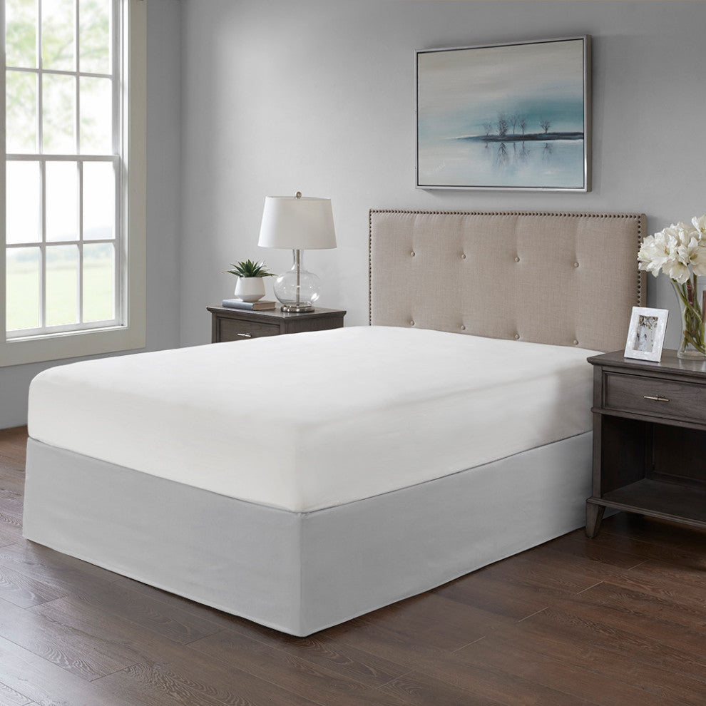 Madison Park Simple Fit Wrap Around Adjustable Bedskirt, Grey