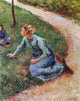 Camille Pissarro Peasant Trimming the Lawn, 20"x25" Wall Decal