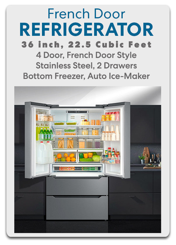 30" Gas Range 4 Piece Stainless Steel Package Range Hood Dishwasher Refrigerator