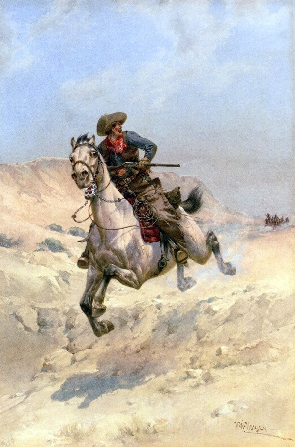Herman W Hansen The Pursuit, 18"x27" Wall Decal