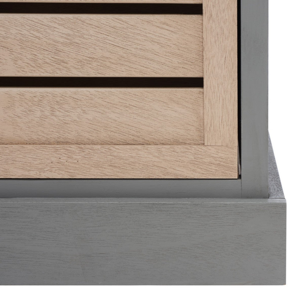 Safavieh Briar 3 Drawer Storage Bench, Distressed Grey/Sand