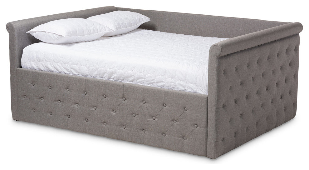 Amaya Modern and Contemporary Grey Fabric Upholstered Queen Size Daybed