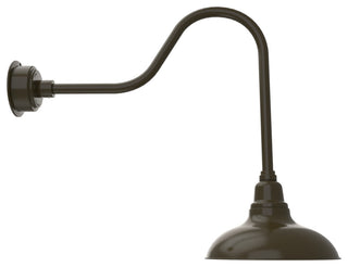 12in. Mahogany Bronze Gooseneck Barn Light with Sleek Arm