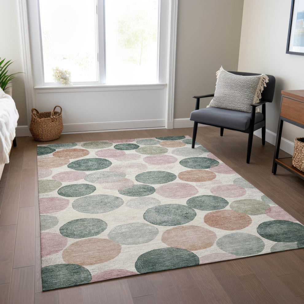 Machine Washable Indoor/Outdoor Chantille ACN1898 Salmon 8' x 10' Rug